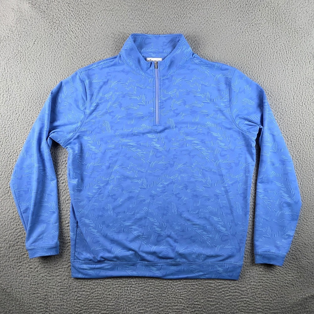 Peter Millar Crown Sport Perth Tropical Camo Performance 1/4 Zip Pullover Men XL